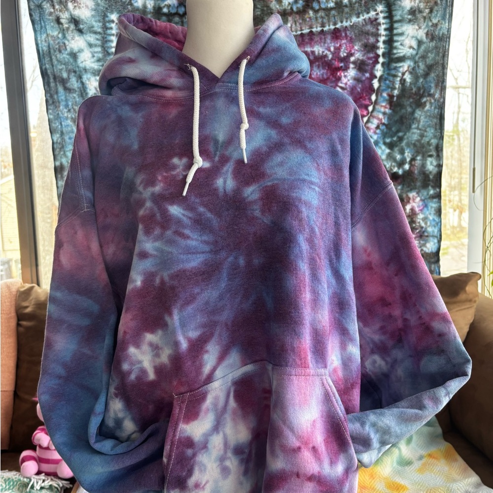 Colorful Tie-Dye Hoodie with Pocket